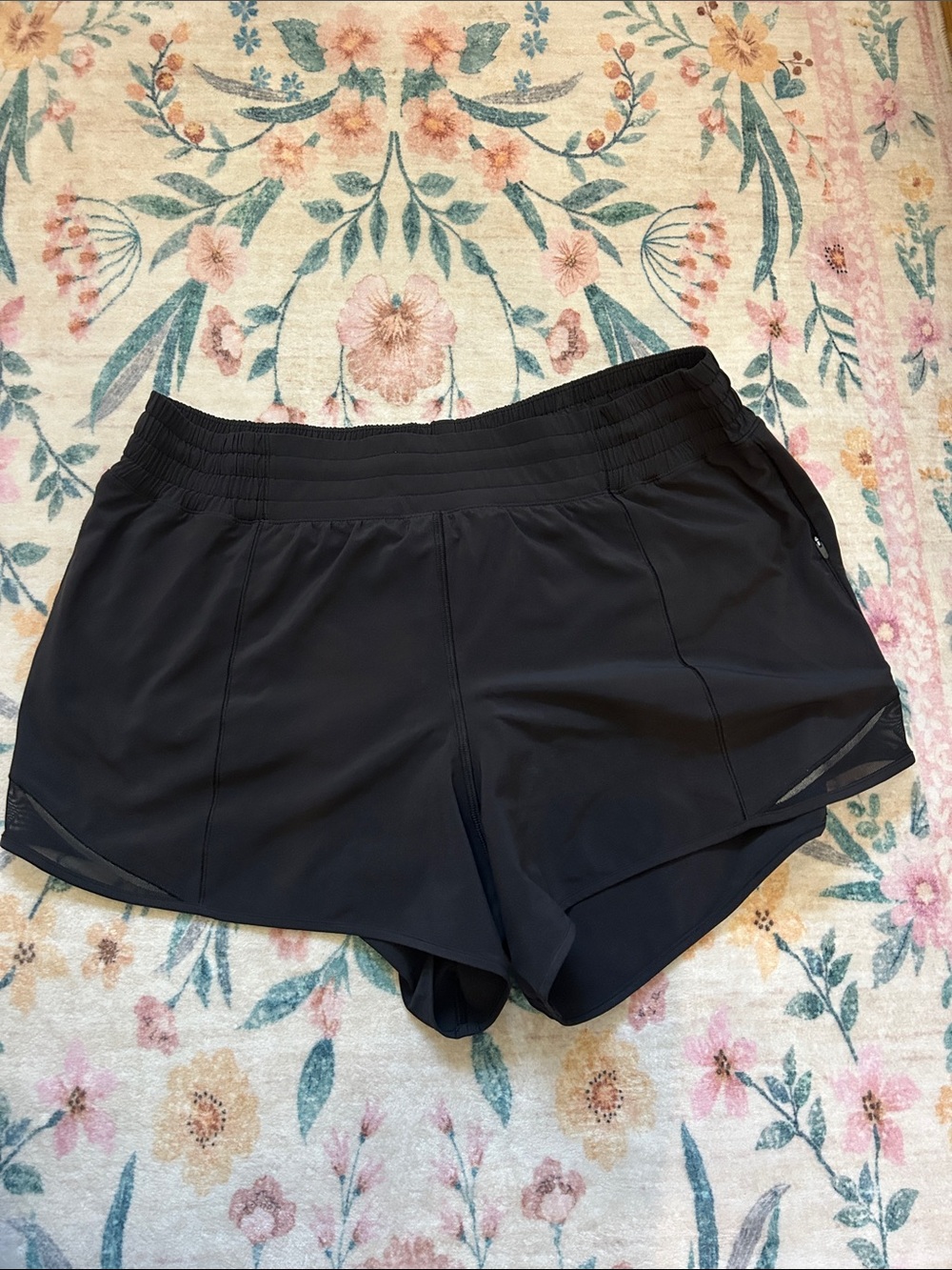 lululemon athletica Black Run/Train Athletic Shorts